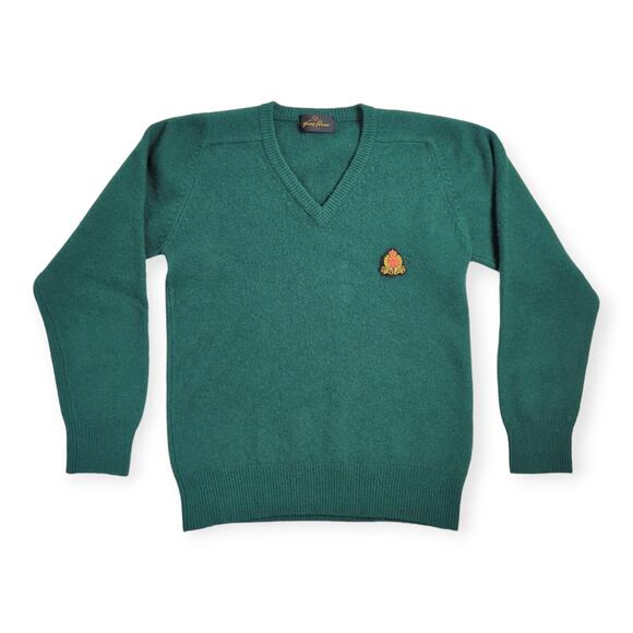 Vintage Toney‎ Penna Rare Men's Green 100% Lambswool Golf Sweater Size Large - Picture 1 of 8